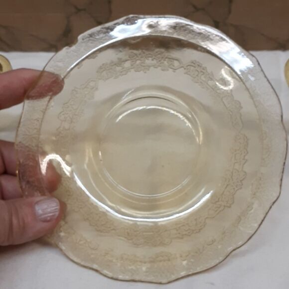 7 PC bundle vtg yellow Federal depression glass-Madrid &Normandie patterns - Picture 8 of 14